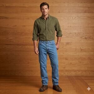 Vintage L.L. Bean Double L Jeans Mens 35x36 Medium Wash Denim Straight Leg TALL